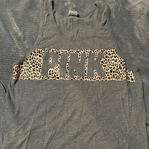 VS Pink Gray with cheetah tank top